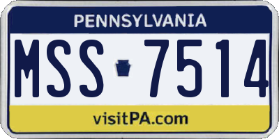 PA license plate MSS7514