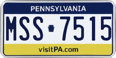 PA license plate MSS7515