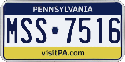 PA license plate MSS7516
