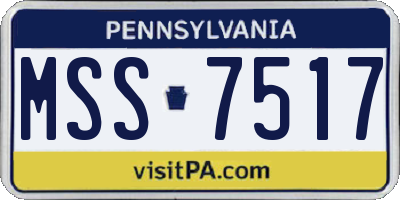 PA license plate MSS7517