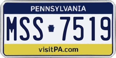 PA license plate MSS7519