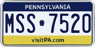 PA license plate MSS7520