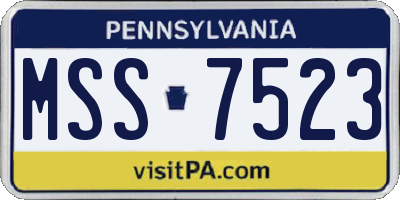 PA license plate MSS7523