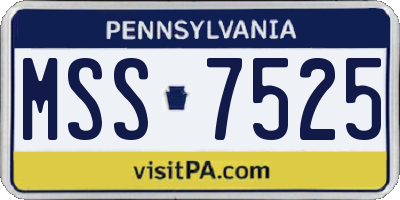 PA license plate MSS7525