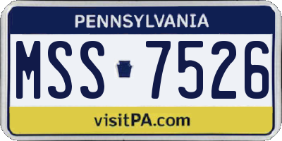 PA license plate MSS7526