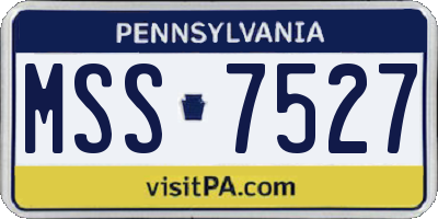 PA license plate MSS7527