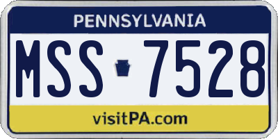PA license plate MSS7528