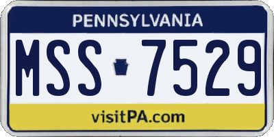 PA license plate MSS7529