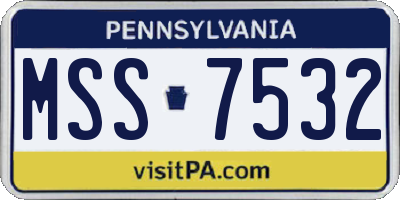 PA license plate MSS7532