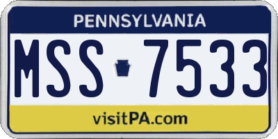 PA license plate MSS7533