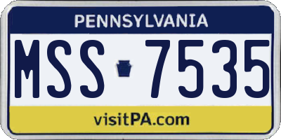 PA license plate MSS7535