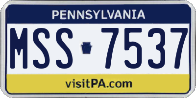 PA license plate MSS7537