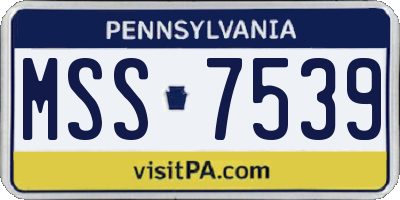 PA license plate MSS7539
