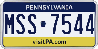 PA license plate MSS7544