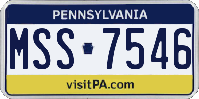 PA license plate MSS7546