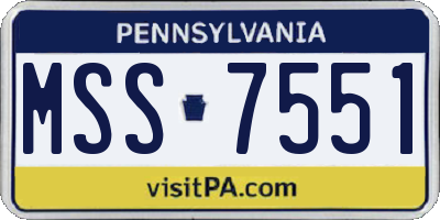 PA license plate MSS7551