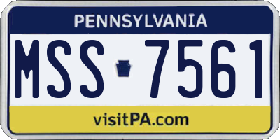 PA license plate MSS7561