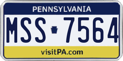 PA license plate MSS7564