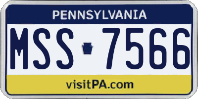 PA license plate MSS7566