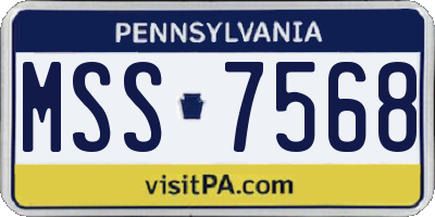 PA license plate MSS7568