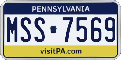 PA license plate MSS7569