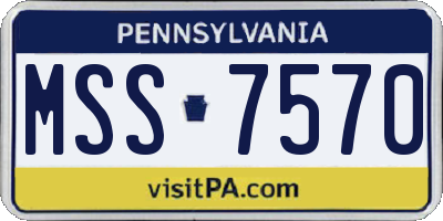 PA license plate MSS7570