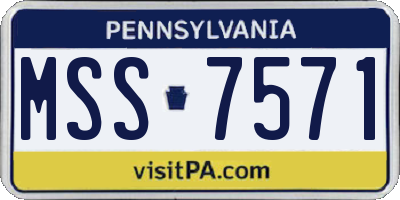 PA license plate MSS7571