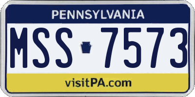 PA license plate MSS7573