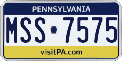 PA license plate MSS7575