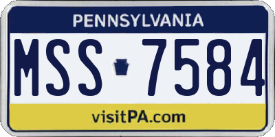 PA license plate MSS7584