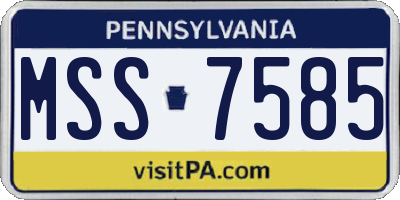 PA license plate MSS7585