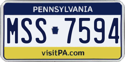 PA license plate MSS7594