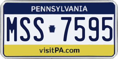 PA license plate MSS7595