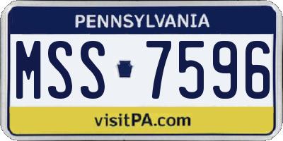 PA license plate MSS7596