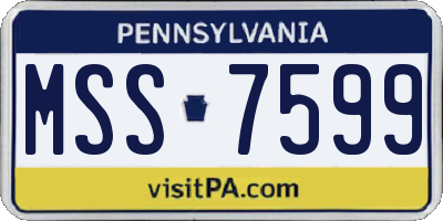 PA license plate MSS7599