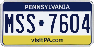 PA license plate MSS7604