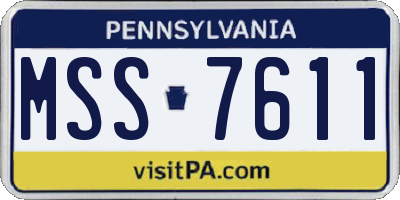 PA license plate MSS7611