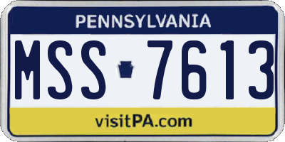 PA license plate MSS7613