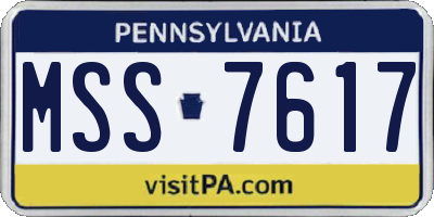 PA license plate MSS7617