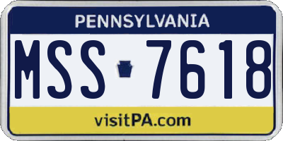 PA license plate MSS7618