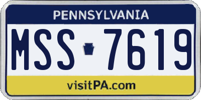 PA license plate MSS7619