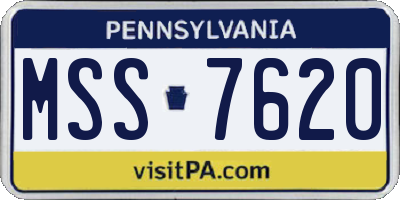 PA license plate MSS7620