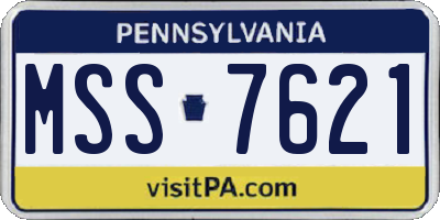PA license plate MSS7621