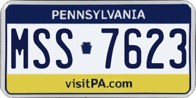PA license plate MSS7623