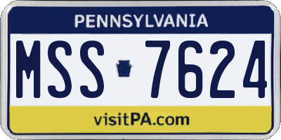 PA license plate MSS7624