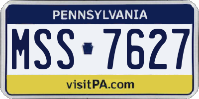 PA license plate MSS7627