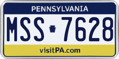 PA license plate MSS7628