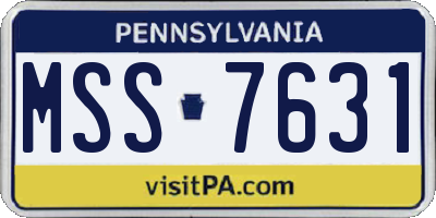 PA license plate MSS7631