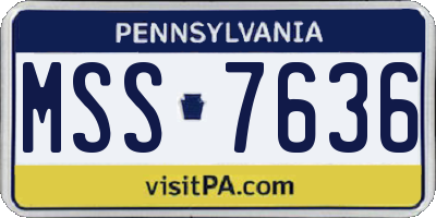 PA license plate MSS7636