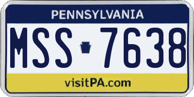 PA license plate MSS7638